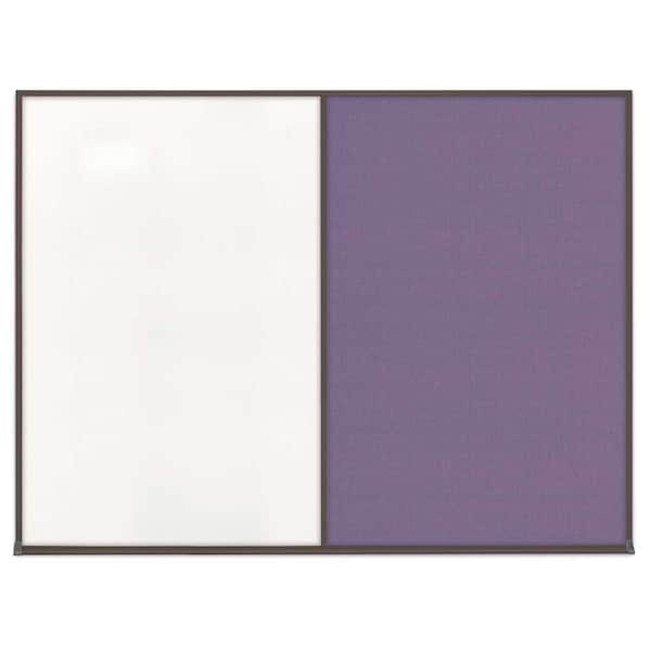 United Visual Products Double Door Radius Corkboard, 42"X32", B UV80025-BLACK-SURF - main